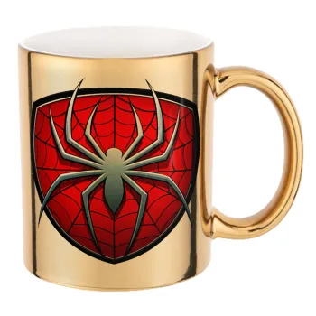 Spider-man, Mug ceramic, gold mirror, 330ml