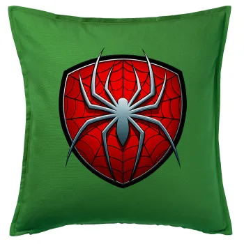 Spider-man, Μαξιλάρι καναπέ Πράσινο 100% βαμβάκι, περιέχεται το γέμισμα (50x50cm)