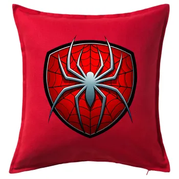 Spider-man, Μαξιλάρι καναπέ Κόκκινο 100% βαμβάκι, περιέχεται το γέμισμα (50x50cm)