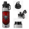 Metallic water bottle with safety cap, 850ml aluminum