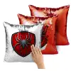 Μαξιλάρι καναπέ Μαγικό Κόκκινο με πούλιες 40x40cm περιέχεται το γέμισμα