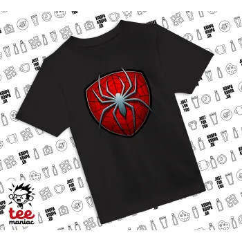Spider-man, Άνετο παιδικό T-Shirt ΜΑΥΡΟ από 100% βαμβάκι, για κάθε μέρα. Vegan & OEKO-TEX πιστοποιημένο.