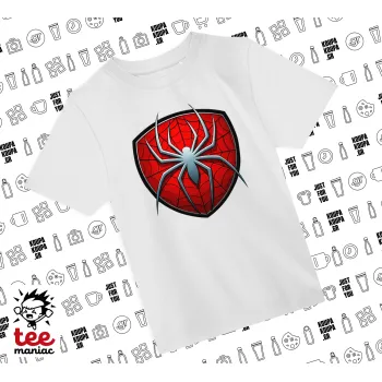 Spider-man, Άνετο παιδικό T-Shirt ΛΕΥΚΟ από 100% βαμβάκι, για κάθε μέρα. Vegan & OEKO-TEX πιστοποιημένο.