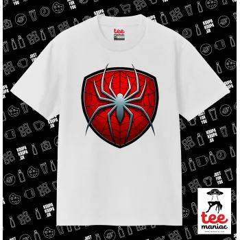 Spider-man, Κλασικό T-Shirt, διπλής ραφής, χωρίς πλευρικές ραφές ΛΕΥΚΟ από 100% βαμβάκι. Vegan & OEKO-TEX πιστοποιημένο.