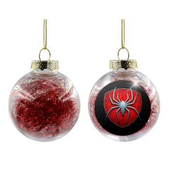 Spider-man, Transparent Christmas tree ball ornament with red filling 8cm