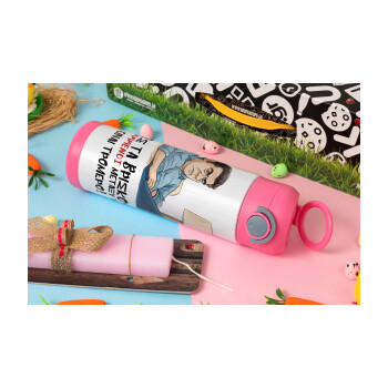 ΠΩΣ ΤΑ ΒΡΙΣΚΟΥΝ ΟΙ ΒΛΑ....ΝΟΙ ΜΕΤΑΞΥ ΤΟΥΣ, ΕΙΝΑΙ ΤΡΟΜΕΡΟ!!!, Easter candle, Childrens hot water bottle, stainless steel, with safety straw, PINK (500ml)