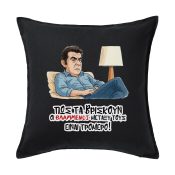 ΠΩΣ ΤΑ ΒΡΙΣΚΟΥΝ ΟΙ ΒΛΑ....ΝΟΙ ΜΕΤΑΞΥ ΤΟΥΣ, ΕΙΝΑΙ ΤΡΟΜΕΡΟ!!!, Sofa cushion black 50x50cm includes filling
