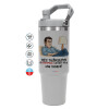 GREY color, 890ml (30oz) stainless Steel Tumbler with Handle