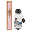 Easter Set, metallic aluminum bottle (500ml) & aromatic flat Easter candle (30cm) (PINK)