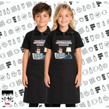 ΠΩΣ ΤΑ ΒΡΙΣΚΟΥΝ ΟΙ ΒΛΑ....ΝΟΙ ΜΕΤΑΞΥ ΤΟΥΣ, ΕΙΝΑΙ ΤΡΟΜΕΡΟ!!!, Μαύρη ΠΑΙΔΙΚΗ Ποδιά μακριά Σεφ ολόσωμη με τσέπες