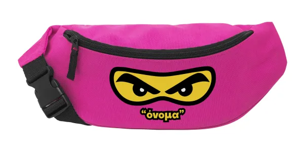 Ninja Eyes με όνομα — Unisex waist bag (banana) in PINK color with 2 pockets