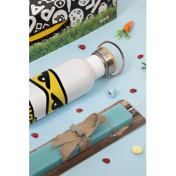 Ninja Eyes με όνομα, Πασχαλινή Λαμπάδα με παγούρι μεταλλικό (620ml, stainless steel) & κερί αρωματικό πλακέ (30cm) (ΤΙΡΚΟΥΑΖ)