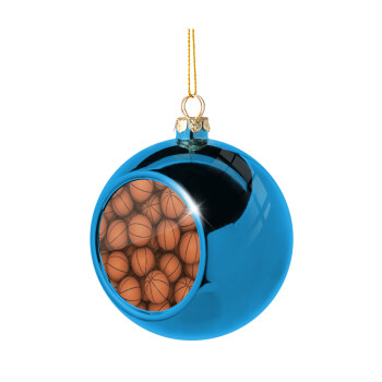 Μπάλες  Μπάσκετ, Χριστουγεννιάτικη μπάλα δένδρου Μπλε 8cm