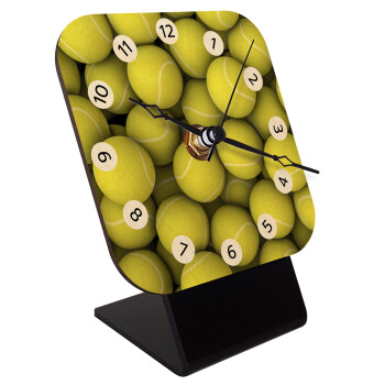 Μπάλες  τέννις, Επιτραπέζιο ρολόι σε φυσικό ξύλο (10cm)