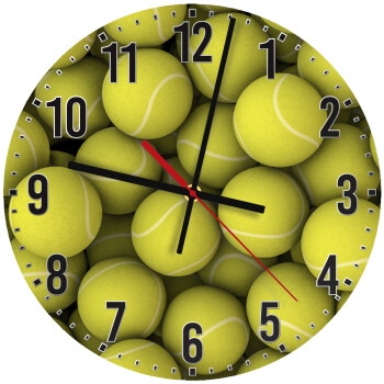Tenis balls, Ρολόι τοίχου ξύλινο (30cm)