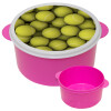 Μπάλες  τέννις, ΡΟΖ παιδικό δοχείο φαγητού (lunchbox) πλαστικό (BPA-FREE) Lunch Βox M16 x Π16 x Υ8cm