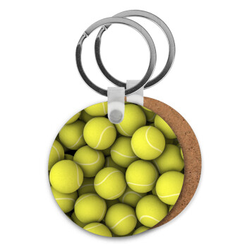 Tenis balls, Μπρελόκ Ξύλινο στρογγυλό MDF Φ5cm