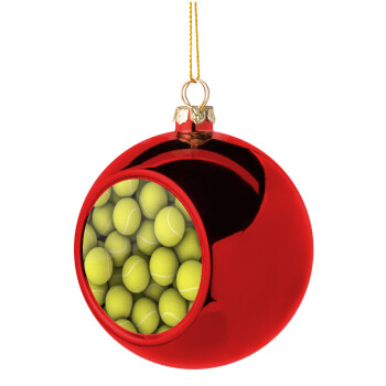 Μπάλες  τέννις, Χριστουγεννιάτικη μπάλα δένδρου Κόκκινη 8cm