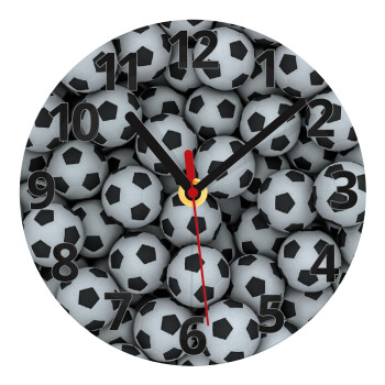 Soccer balls, Ρολόι τοίχου γυάλινο (20cm)
