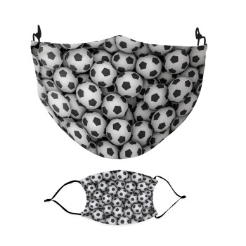 Soccer balls, Μάσκα υφασμάτινη Ενηλίκων πολλαπλών στρώσεων με υποδοχή φίλτρου