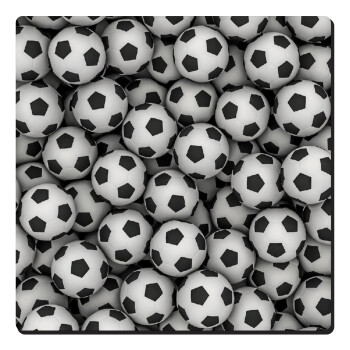 Soccer balls, Τετράγωνο μαγνητάκι ξύλινο 6x6cm