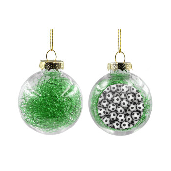 Μπάλες ποδοσφαίρου, Χριστουγεννιάτικη μπάλα δένδρου διάφανη με πράσινο γέμισμα 8cm