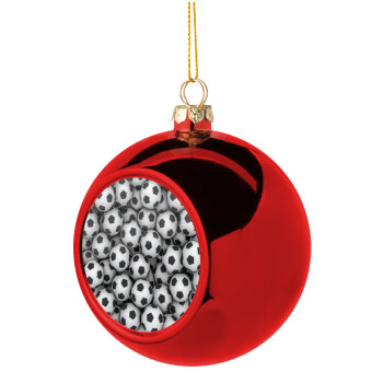 Soccer balls, Χριστουγεννιάτικη μπάλα δένδρου Κόκκινη 8cm