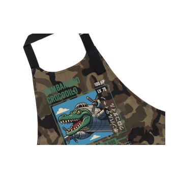 Bombardiro Crocodilo, Ποδιά Σεφ με τσέπες, Βαμβακερή, Camouflage (ΕΝΗΛΙΚΩΝ, 100% COTTON)