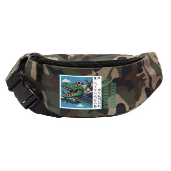 Bombardiro Crocodilo, Unisex waist bag (banana) in Jungle camouflage color with 2 pockets