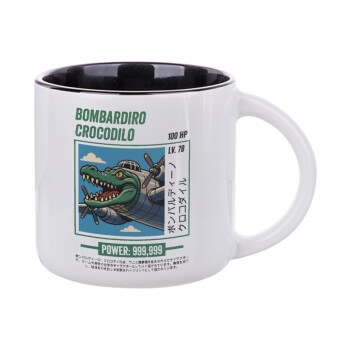 Bombardiro Crocodilo, Κούπα κεραμική 400ml Λευκή/Μαύρη