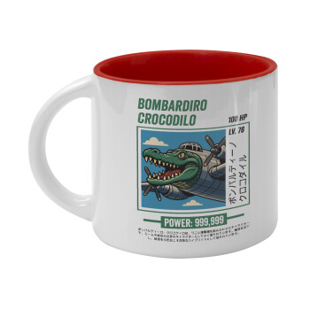 Bombardiro Crocodilo, Κούπα κεραμική 400ml Λευκή/Κόκκινη