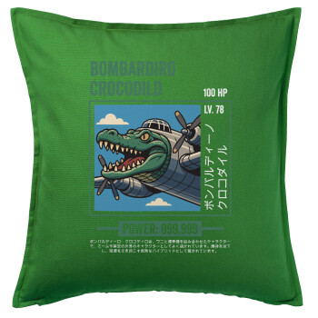 Bombardiro Crocodilo, Sofa cushion Green 50x50cm includes filling