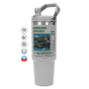 ΓΚΡΙ χρώματος Θερμός Ανοξείδωτο 890ml (30oz) με χερούλι