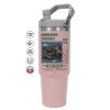 ΡΟΖ χρώματος Θερμός Ανοξείδωτο 890ml (30oz) με χερούλι