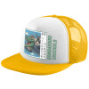 Adult Soft Trucker Hat with Yellow/White Mesh (POLYESTER, ADULT, UNISEX, ONE SIZE)