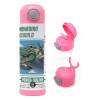 Children's hot water bottle, stainless steel, with safety straw, PINK (500ml)