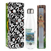 Easter candle, metallic white thermos bottle (500ml) & aromatic flat candle (30cm) (GRAY)