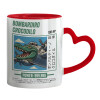 Mug heart red handle, ceramic, 330ml