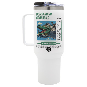 Bombardiro Crocodilo, Mega Tumbler με καπάκι, διπλού τοιχώματος (θερμό) 1,2L
