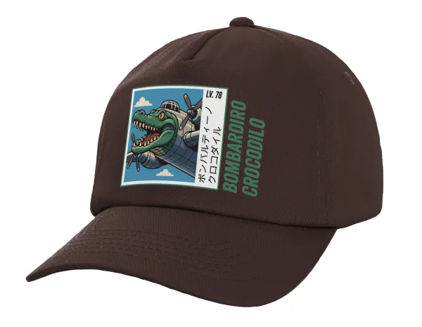 Bombardiro Crocodilo — Adult Baseball Cap, 100% Cotton, Chocolate (COTTON, ADULT, UNISEX, ONE SIZE)