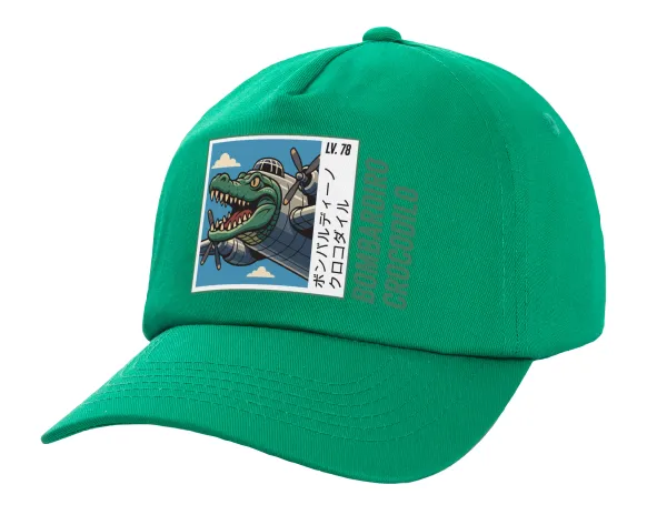 Bombardiro Crocodilo — Children's Baseball Cap, 100% Cotton Twill, Green (COTTON, CHILDREN'S, UNISEX, ONE SIZE)