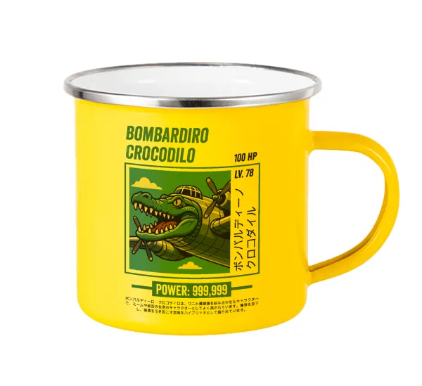 Bombardiro Crocodilo — Κούπα Μεταλλική εμαγιέ Κίτρινη 360ml