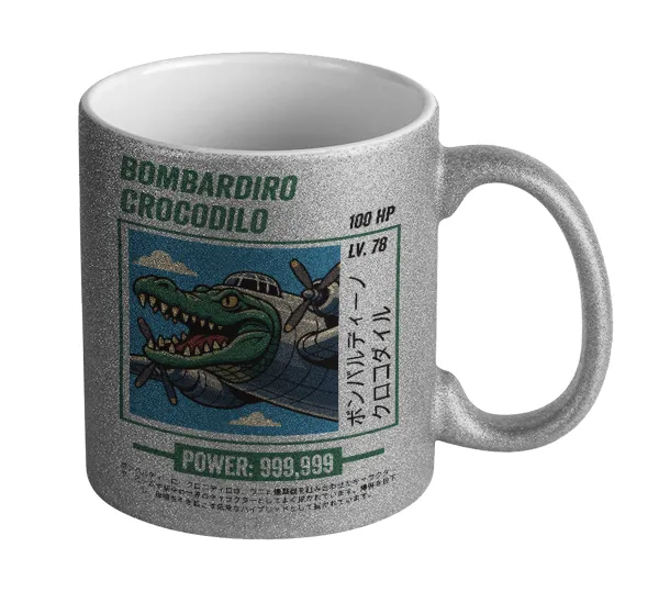 Bombardiro Crocodilo — Glitter Ασημένια