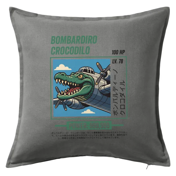 Bombardiro Crocodilo — Sofa cushion Grey 50x50cm includes filling