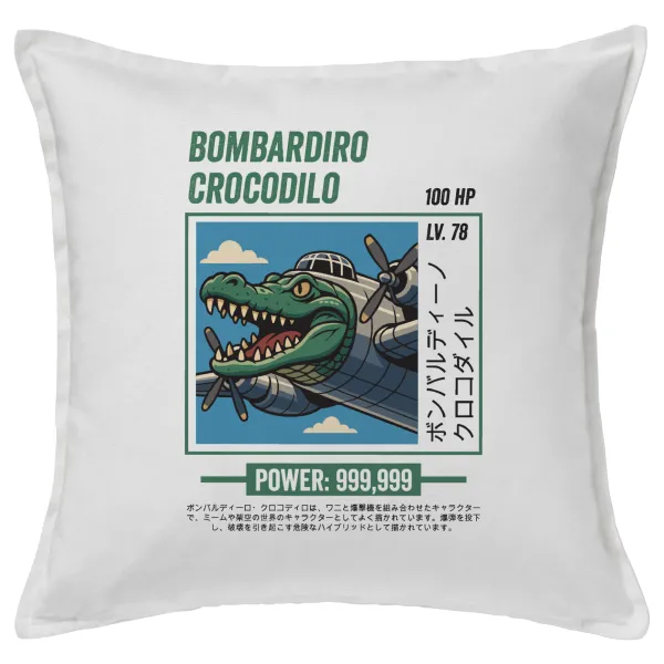 Bombardiro Crocodilo — Sofa cushion White 50x50cm includes filling
