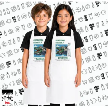 Bombardiro Crocodilo, Λευκή ΠΑΙΔΙΚΗ Ποδιά μακριά Σεφ ολόσωμη με τσέπες