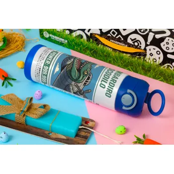 Bombardiro Crocodilo, Easter candle, Childrens hot water bottle, stainless steel, with safety straw, BLUE (500ml)