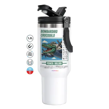 Bombardiro Crocodilo, Mega Tumbler με καπάκι, διπλού τοιχώματος (θερμό) 1,2L