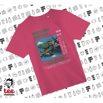 Bombardiro Crocodilo, ΡΟΖ παιδικό T-Shirt από 100% βαμβάκι, για κάθε μέρα. Vegan & OEKO-TEX πιστοποιημένο.