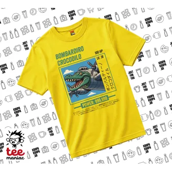 Bombardiro Crocodilo, yellow childrens T-Shirt made of 100% cotton, for every day. Vegan & OEKO-TEX certified.